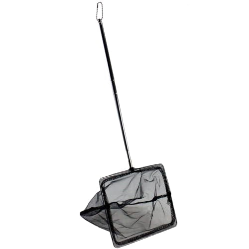 AQUANEAT Aquarium Net with Extendable Long Handle, Adjustable Wastes Skimming Cleaning Tools for Fish Tanks, 6 inch - size: 6 Inch