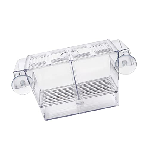BESPORTBLE Transparent Fish Breeding Box Dual Layer Incubation Container for Fry Durable Aquarium Isolation Box with Suction Cup Design for Young Fish Care Large