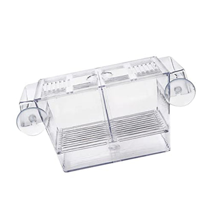 BESPORTBLE Transparent Fish Breeding Box Dual Layer Incubation Container for Fry Durable Aquarium Isolation Box with Suction Cup Design for Young Fish Care Large