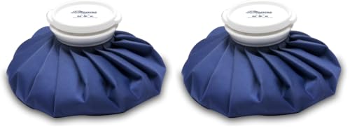 BICAREE Ice Cold Pack Reusable Ice Bags Hot Water Bag for Hot & Cold Therapy and Pain Relief with Cover, No-Leak Elastic Breathable Ice Bag, Size 6" Dark Blue (Pack of 2) - size: 6'' (Pack of 2)