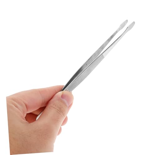 YARNOW Stainless Tweezers for Philately Collectors Anti-Static Long Curved Tongs for Stamps and Jewelry 6-inch Length