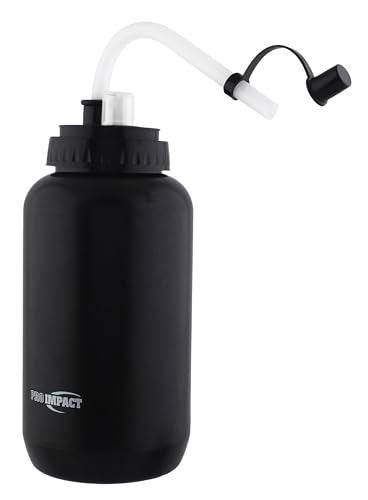 Squeezable Water Bottle with Bendable Long Straw and Spray cap - LDPE BPA Free Plastic - Hydration for Baseball Hockey Gym MMA Yoga Boxing Cycling Softball Football Lacrosse (35.5 Oz.) - color: Black