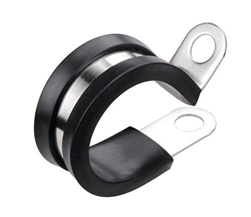 LOKMAN 20 Pack 1/4 Inch Stainless Steel Cable Clamp, Rubber Cushioned Insulated Clamp, Metal Tube Holder for Tube, Pipe or Wire Cord Installation
