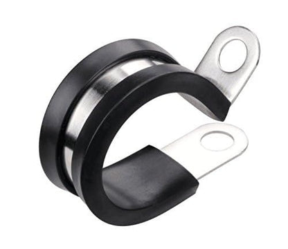 LOKMAN 20 Pack 1/4 Inch Stainless Steel Cable Clamp, Rubber Cushioned Insulated Clamp, Metal Tube Holder for Tube, Pipe or Wire Cord Installation