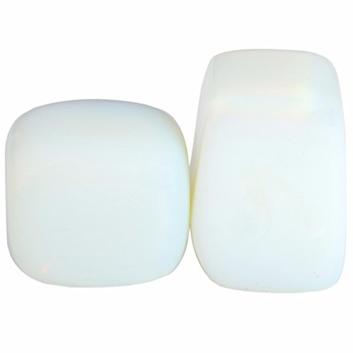 rockcloud 1 lb Tumbled Polished Stones Gemstone Supplies for Wicca,Reiki,Healing Crystal,Opalite - color: Milk White