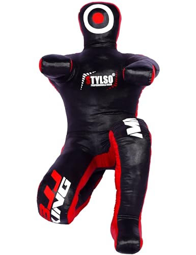 Grappling Dummy, Black Fabric Training Equipment for BJJ, Judo, Karate, Wrestling, Un-Filled Practice Dummy, Model WDM-2025, for Adults and Youth - color: Dura Black