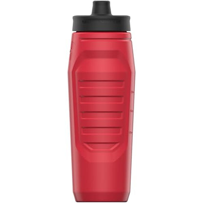 Under Armour Squeeze Water Bottles, 32 oz Water Bottles, Sideline Sports Water Bottle with Quick-Shot Lid, Quick & Easy Hydration, Gym Water Bottles, Squeeze Bottle, 1 32oz Bottle - color: Red