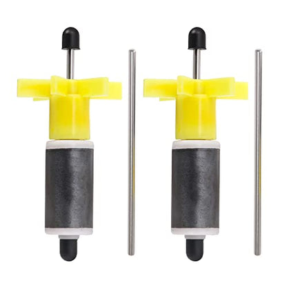 Submersible Pump Impeller Rotor Yellow 16mm Replacement Parts with Shaft Pack of 2