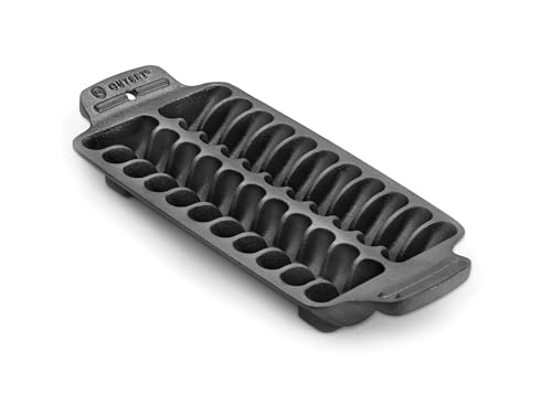 Outset Shrimp Cast Iron Grill and Serving Pan, Black, 22 Grilled Shrimp Capacity - color: Black, size: 22 Shrimp Capacity