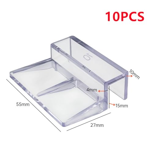 MOUDOAUER Rimless Aquarium Cover Clip, 10Pcs Fish Tanks Glass Cover Clip Aquarium Glass Cover Support Bracket Holders, Pack of 10 - size: 10MM