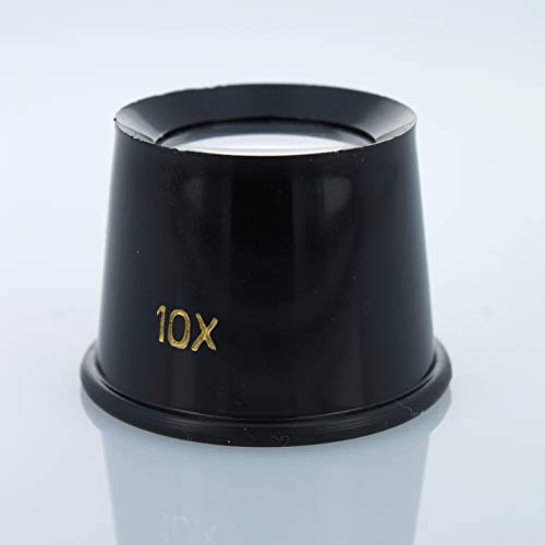 Universal Tool 10X Plastic Jewelers Loupe 25mm Diameter Glass Lens Magnifier - size: 10X