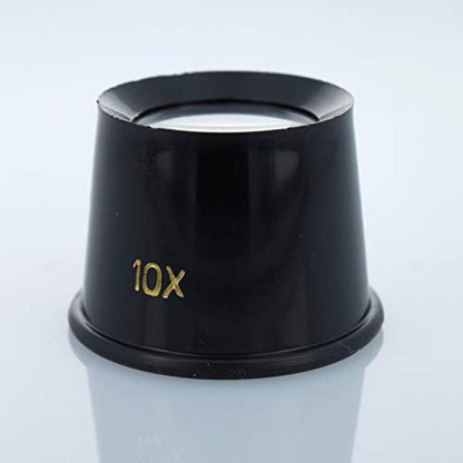 Universal Tool 10X Plastic Jewelers Loupe 25mm Diameter Glass Lens Magnifier - size: 10X