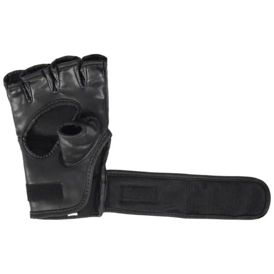 MMA Grappling Gloves: Durable Maya Hide Leather, PC-3 Shock Padding & Quick-EZ Wrist Support - size: Medium