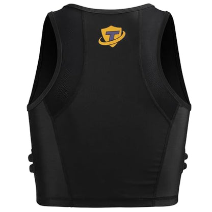 Women Padded Compression Vest, Impact Vest for Women, Chest Breast Rib Protection Vest for Sports, Karate, Football, Basketball - size: Small, style: Impact Padded Zipper Vest