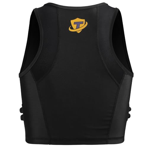 Women Padded Compression Vest, Impact Vest for Women, Chest Breast Rib Protection Vest for Sports, Karate, Football, Basketball - size: Large, style: Impact Padded Zipper Vest