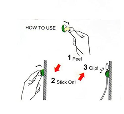 Cable Clips, 6 Pack Adhesive Cable Management Clips, Cable Organizer Clips, Car Cable Clips