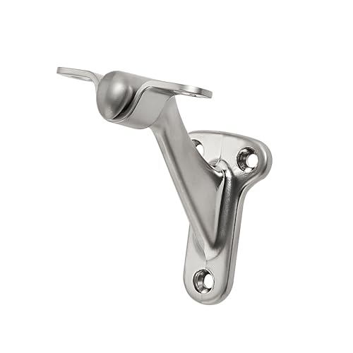 6 Pack 3 Inch Brushed Nickel Hand Rail Bracket Heavy Duty Hardware for Stairways, Home or Office Vintage Stair Support Satin Nickel Handrail Brackets - style: Brushed Satin Nickel