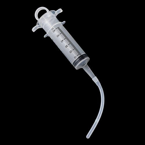 60ML Baby Bird Parrot Feeding Tubes, Liquid Medicine Feeder Push-Tube Pet Cat Dog Feeder with 2 Pcs Stainless Steel Metal Feeding Spoon