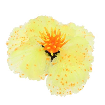 Mobestech Yellow Silicone Aquarium Water Plant Decor Realistic Artificial Aquatic Ornament for Fish Tank Landscape Lightweight Hideaway for Betta and Freshwater Fish