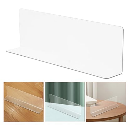 VOSAREA Plastic Shelf Dividers 6pcs Clear L Shaped Separator Transparent Organizer Divider for Commodity Classification Cabinets Shelf Store (20cm) - size: 20.00X6.00X3.00CM