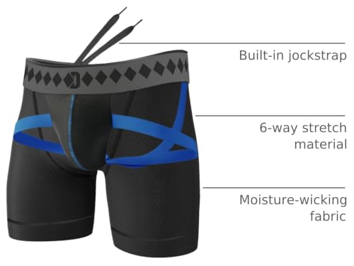 Diamond MMA Compression Performance Short with Built-in Jock Strap Black - size: Small