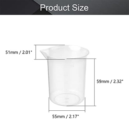 Othmro 3Pcs 100ml Measuring Cups PP Plastic Graduated Beaker Clear Scale Cups Plastic Graduated Cups Liquid Measuring Mixing Cups Graduated Plastic Measuring Cups for Lab Kitchen Liquids Transparent