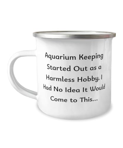 Aquarium Keeping Started Out as a Harmless Hobby. I 12oz Camper Mug, Aquarium Keeping Present From Friends, Epic For Friends, Aquarium keeping starter kit, Aquarium keeping supplies, Aquarium keeping