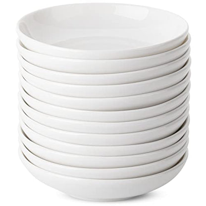 Brew To A Tea - Ceramic Porcelain Dipping Bowls, 3 Oz, Set of 12, White, Modern Style, Round Shape, Classic Theme, Oven Safe, Microwave & Dishwasher Safe