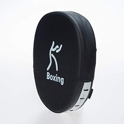 Boxing Punching Mitt,YIWENG Boxing Punching Mitt PU Leather Thick Foam Curved Focus Target Pad Kickboxing Muay Thai Karate Training Hand Pads, Black