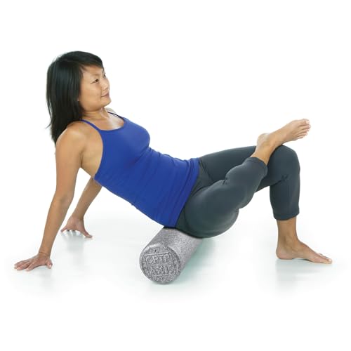 OPTP Silver AXIS Moderately Firm Foam Roller – Round, Silver, 36" x 6" | Moderate density for sports medicine, physical therapy, Pilates, yoga, trigger point myofascial release, Heat-molded EPP foam - size: 36" x 6" Round