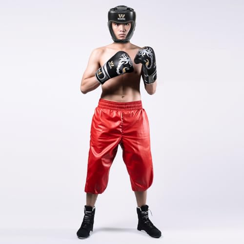 WESING Martial Arts Headgear Gloves Set Boxing Headgear 10oz Boxing Gloves for Men Women Kickboxing Sparring Training - color: Blue, size: Small