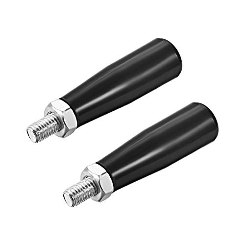 uxcell Clamping Handles Screw Knobs Handle,M8 x 47mm (DxL) Threaded Plastic Metal Revolving Handle Grip 2pcs