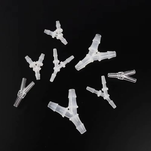 Aquarium Y-Tee Connector 10-Pack 2.4-15.8mm PP Hose Fittings for Fish Tank Systems(10Pcs 4.8mm)