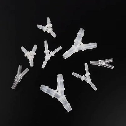 Aquarium Y-Tee Connector 10-Pack 2.4-15.8mm PP Hose Fittings for Fish Tank Systems(10Pcs 4.8mm)