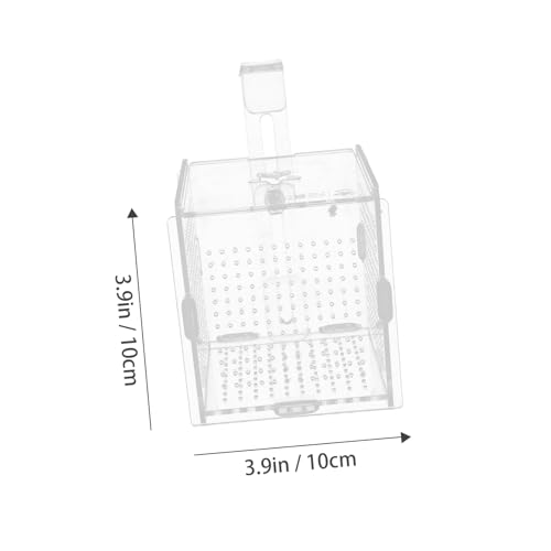 DOITOOL 1set Acrylic Aquarium Isolation Box Cups and Hook Breeding Container for Betta Fish and Shrimp Safe Design for Easy Observation and Feeding