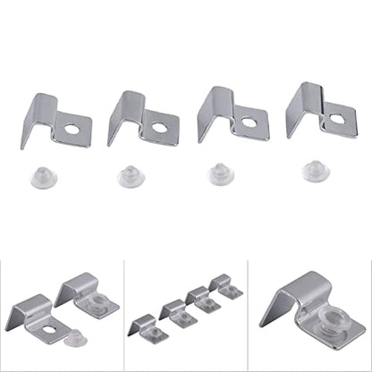4PCS Aquarium Cover Clips, Adjustable Glass Lid Support Holders with Silicone Cushion, Stainless Steel Material, Fit 6/8/10/12mm Thickness Fish Tank Glass (8mm)