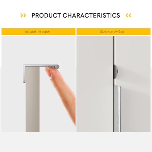 10 Pack Brushed Nickel Cabinet Pulls 10 inch Finger Pull for Cabinets Edge Aluminum Alloy Hardware for Dresser Drawer Cupboard Handles