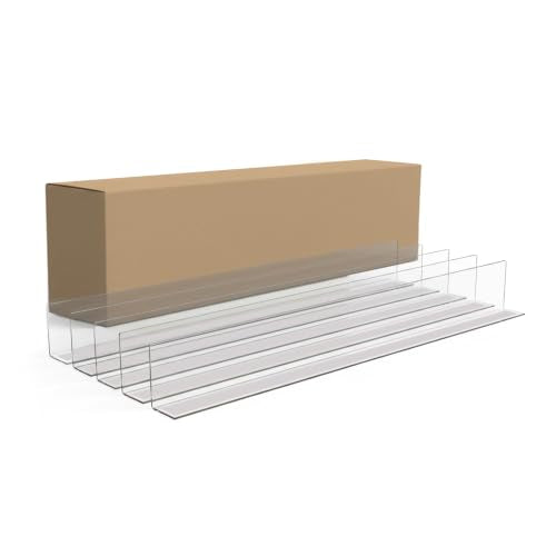 Corp. 50 Pack Shelf Dividers for Retail Stores, 1" H x 9-9/16" L, 15 mil Crystal Clear PVC Adhesive Mount Retail Shelf Separator, SD-1510