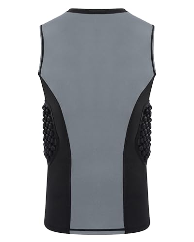 Roadbox Youth Baseball Chest Protector, Football Padded Compression Shirt - color: Black/Gray, size: X-Small
