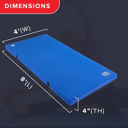 We Sell Mats Bifolding Gymnastics Crash Landing Mat Pad, Safety for Tumbling, Back Handspring Training and Cheerleading - size: 4 ft x 8 ft x 4 Inch