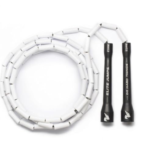 Elite Jumps 1" Beaded Rope, 10ft, Adjustable, 5" Handles - color: Black/White