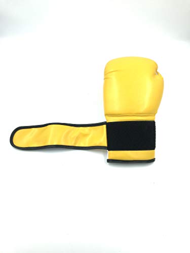 Boxing Gloves Yellow Kickboxing, Grappling, Fighting, Muay Thai Training Boxing Bag Gloves, Punch Bags and Focus Pads Punching Plain-Blank Vinyl Gloves No Logo - size: 16oz