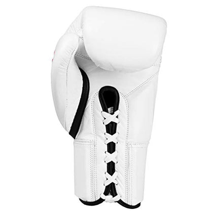 Fury Professional Lace Training Gloves - Lace Up Sparring Gloves for Boxing, Bag, and General Training - color: White, size: 16 oz