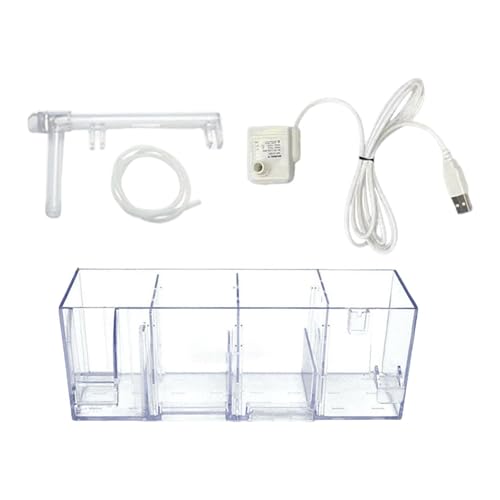 Fish Tank Filter Box Water Purifier Aquarium Accessories Waterfall Increase Easy to Install Aquarium Hang on Filter, B