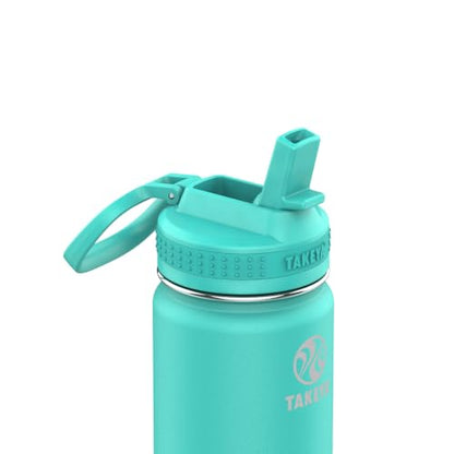 Takeya 24 oz Actives Stainless Steel Water Bottle with Straw Lid – Leakproof, Double-Wall Insulated, Keeps Drinks Cold 24 hrs/Hot 12 hrs, BPA-Free, Powder-Coated, Gym & Travel, Teal - color: Teal, size: 24 Ounces