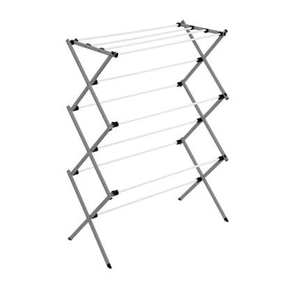 Honey-Can-Do 6-Tier Collapsible Steel Clothes Drying Rack, 24 ft, White - color: White / Siver, size: 29" W
