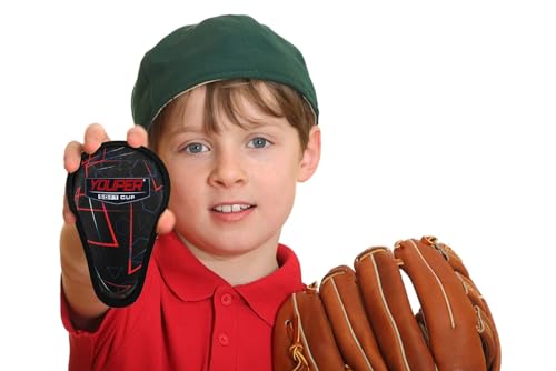 Youper Boys Youth Soft Foam Protective Athletic Cup (Ages 7-12), Kid Athletic Cup for Baseball, T-Ball, Football - color: Geometry Black Red