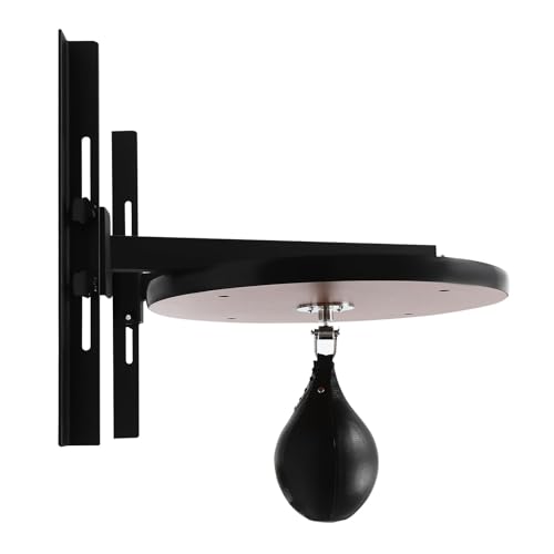 Speed Bag Platform Speed Bag Boxing Kit for Adults Height Adjustable Wall-Mounted Heavy Duty Boxing Training Equipment 360° Rotatable Speed Ball with Punching Ball Fits Home Gym Workout - color: Black Simple Version