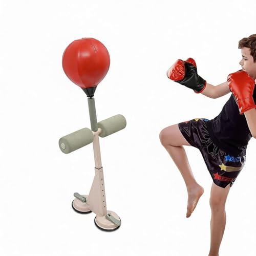 Speed Bag Platform Speed Bag Boxing Kit for Adults Height Adjustable Wall-Mounted Heavy Duty Boxing Training Equipment 360° Rotatable Speed Ball with Punching Ball Fits Home Gym Workout - color: Red Vertical