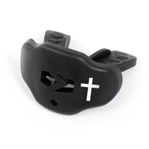 SLEEFS Classic Football Mouthguard with Bold Designs and Removable Strap - color: Cross Black